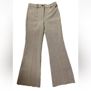 NWT Ann Taylor LOFT Pants Womens 6 Tan Houndstooth The Sutton Flare Stretch